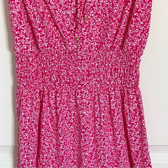 New! H by Halston Garden Scroll Bright Rose Maxi Dress Size Small 47653 - Picture 10 of 15